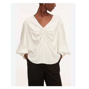 Rebecca Taylor Drawstring Long Sleeve Blouse.